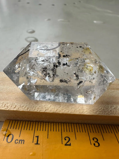 USA Herkimer Quartz Diamond with Black Anthraxolite Crystal 100% Natural Crystal Gemstone - JING WEN CRYSTAL