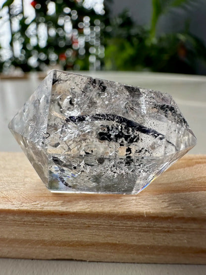 USA Herkimer Quartz Diamond with Black Anthraxolite Crystal 100% Natural Crystal Gemstone - JING WEN CRYSTAL