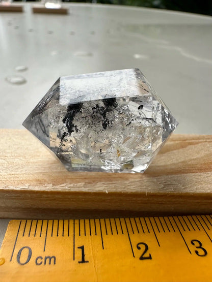 USA Herkimer Quartz Diamond with Black Anthraxolite Crystal 100% Natural Crystal Gemstone - JING WEN CRYSTAL