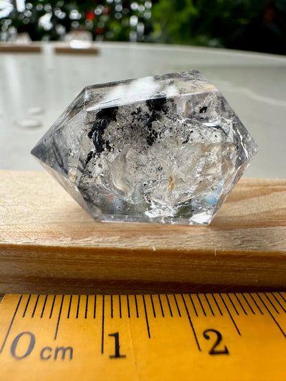 USA Herkimer Quartz Diamond with Black Anthraxolite Crystal 100% Natural Crystal Gemstone - JING WEN CRYSTAL