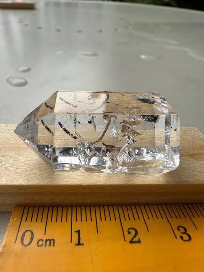 USA Herkimer Quartz Diamond with Black Anthraxolite Crystal 100% Natural Crystal Gemstone - JING WEN CRYSTAL