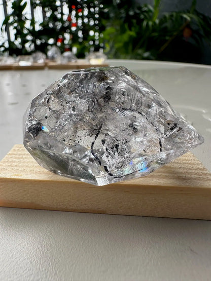 USA Herkimer Quartz Diamond with Black Anthraxolite Crystal 100% Natural Crystal Gemstone - JING WEN CRYSTAL