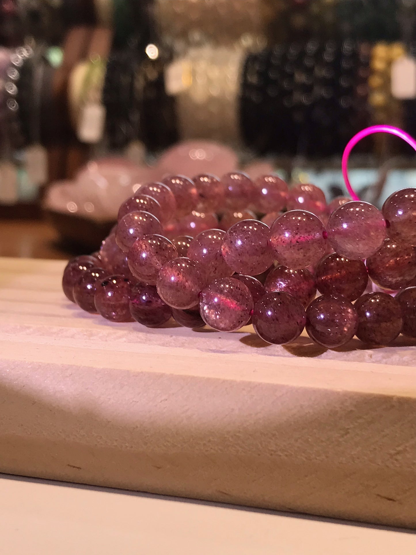 Russia Strawberry Quartz Bracelet  A Grade 100% Natural Crystal Gemstone