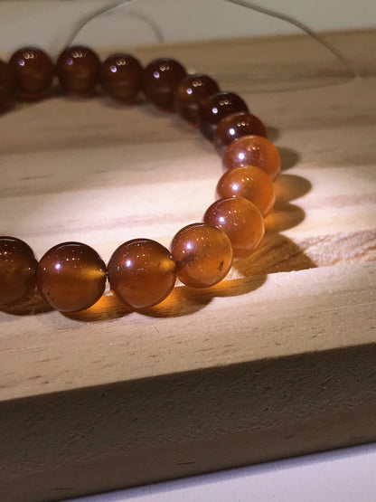 India Orange Garnet Bracelet 7-8mm A Grade 100% Natural Crystal Gemstone