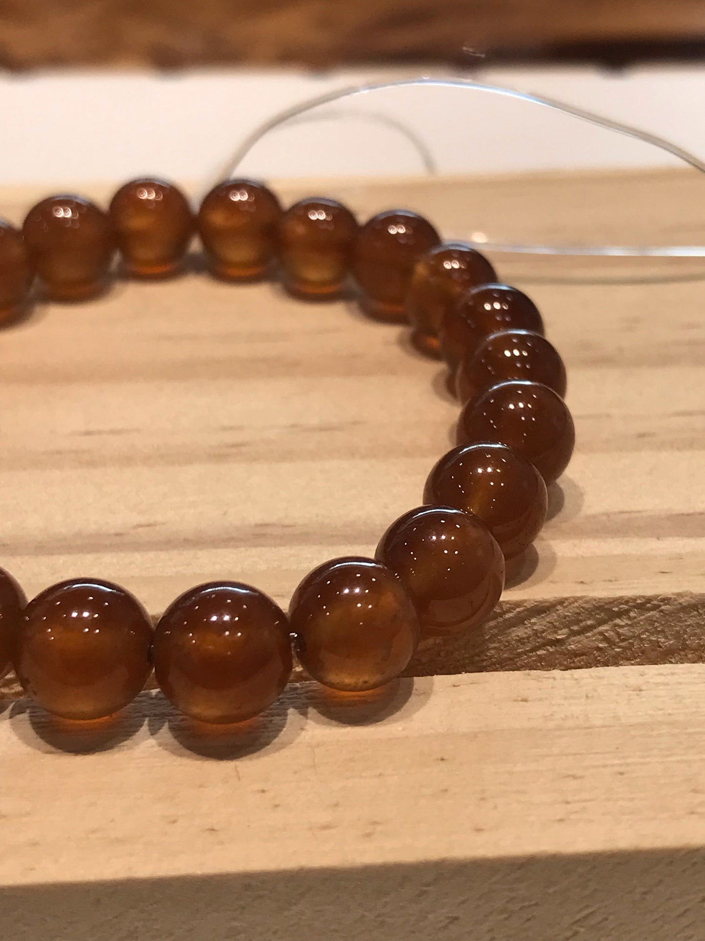 India Orange Garnet Bracelet 7-8mm A Grade 100% Natural Crystal Gemstone