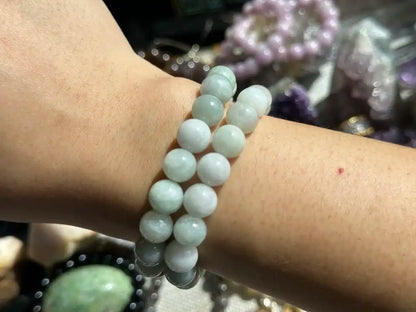 Burma Green Jade Bracelet A Grade 100% Natural Crystal Gemstone - JING WEN CRYSTAL