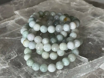 Burma Green Jade Bracelet A Grade 100% Natural Crystal Gemstone - JING WEN CRYSTAL