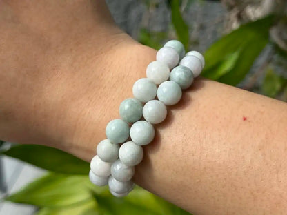 Burma Green Jade Bracelet A Grade 100% Natural Crystal Gemstone - JING WEN CRYSTAL