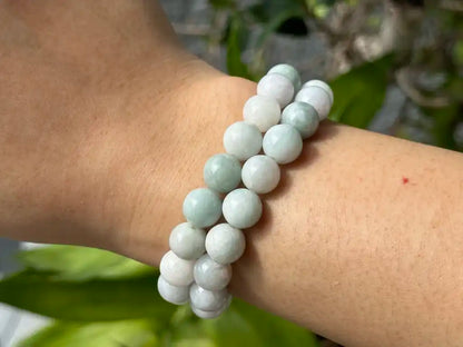 Burma Green Jade Bracelet A Grade 100% Natural Crystal Gemstone - JING WEN CRYSTAL