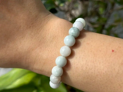 Burma Green Jade Bracelet A Grade 100% Natural Crystal Gemstone - JING WEN CRYSTAL