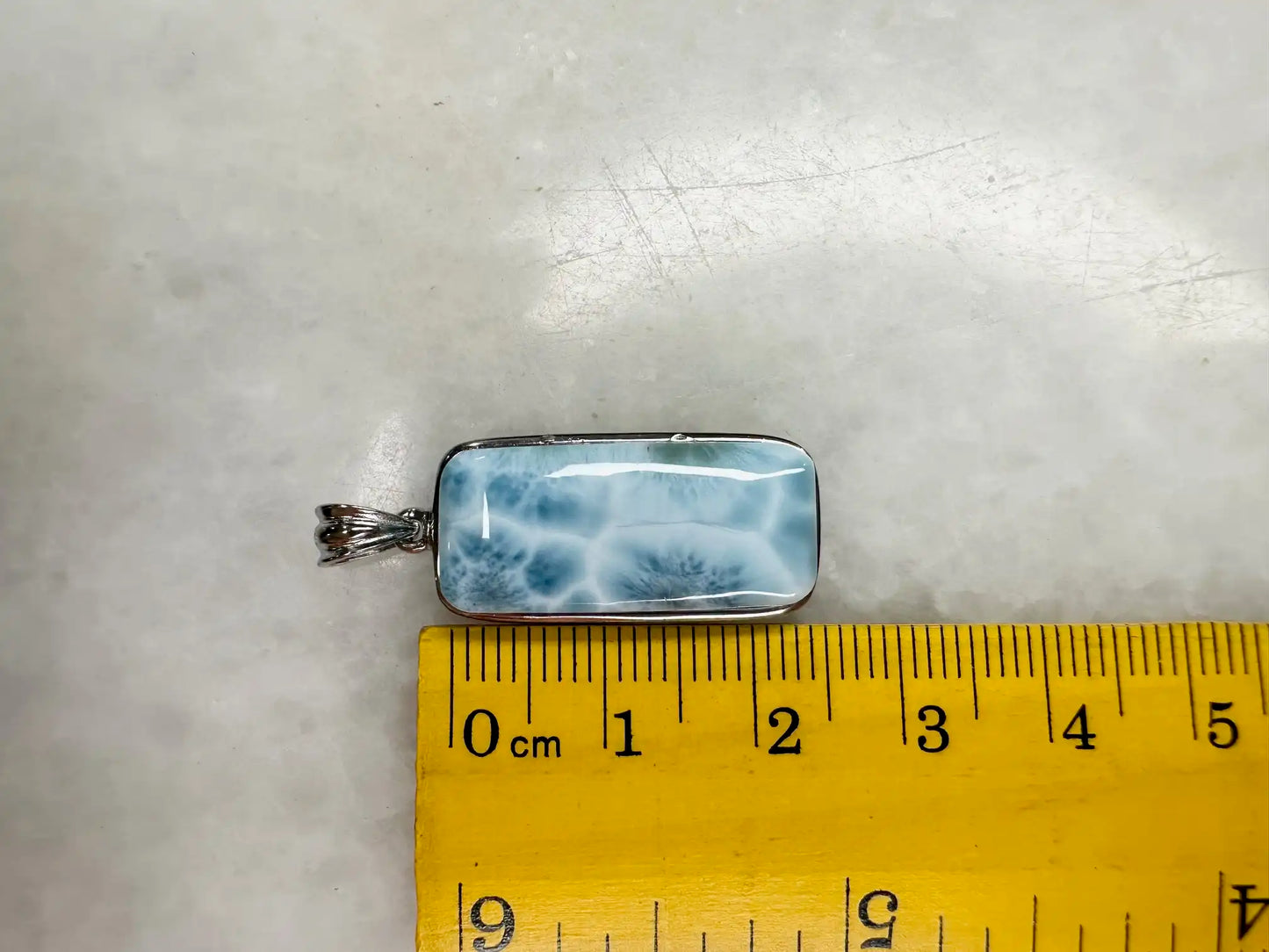 Dominican Republic Larimar Pendant A Grade in Silver 925 100% Natural Crystal Gemstone - JING WEN CRYSTAL