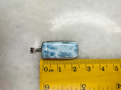 Dominican Republic Larimar Pendant A Grade in Silver 925 100% Natural Crystal Gemstone - JING WEN CRYSTAL