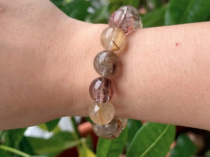 Brazil Mix Season Old Rutile Quartz Bracelet A Grade 100% Natural Crystal Gemstone - JING WEN CRYSTAL