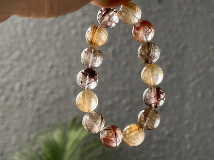 Brazil Mix Season Old Rutile Quartz Bracelet A Grade 100% Natural Crystal Gemstone - JING WEN CRYSTAL