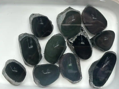 Brazil Rainbow Obsidian Raw Stone Semi Polish 4-5cm 100% Natural Crystal Gemstone - JING WEN CRYSTAL