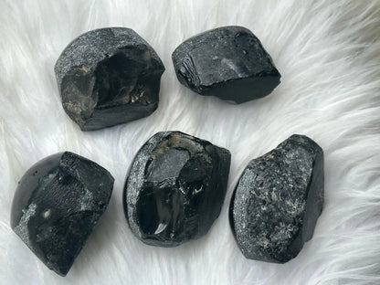 Brazil Rainbow Obsidian Raw Stone Semi Polish 4-5cm 100% Natural Crystal Gemstone - JING WEN CRYSTAL