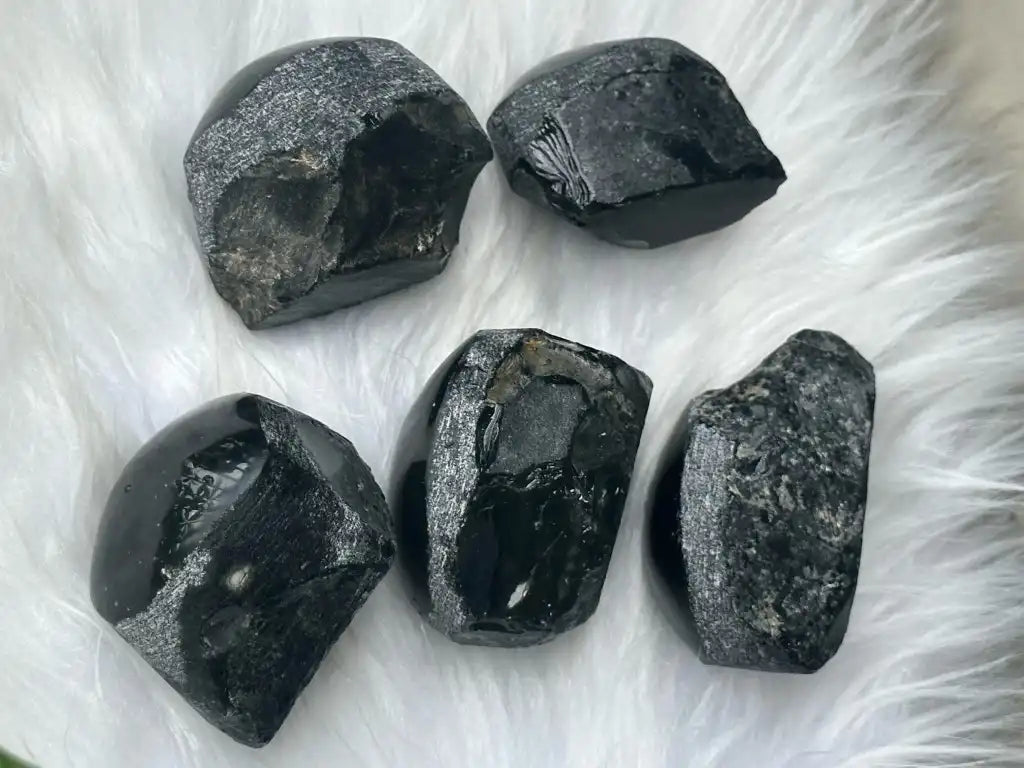 Brazil Rainbow Obsidian Raw Stone Semi Polish 4-5cm 100% Natural Crystal Gemstone - JING WEN CRYSTAL