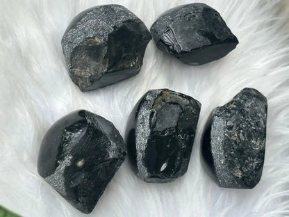 Brazil Rainbow Obsidian Raw Stone Semi Polish 4-5cm 100% Natural Crystal Gemstone - JING WEN CRYSTAL