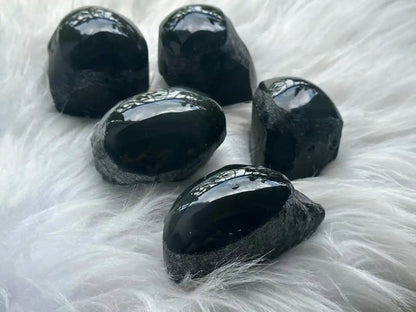 Brazil Rainbow Obsidian Raw Stone Semi Polish 4-5cm 100% Natural Crystal Gemstone - JING WEN CRYSTAL