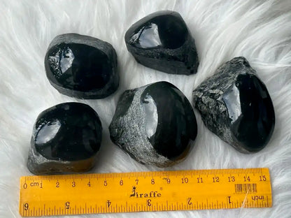 Brazil Rainbow Obsidian Raw Stone Semi Polish 4-5cm 100% Natural Crystal Gemstone - JING WEN CRYSTAL