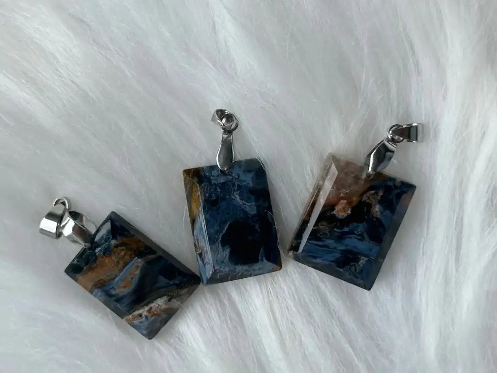 Africa Blue Pietersite Pendant High A Grade 100% Natural Crystal Gemstone - JING WEN CRYSTAL