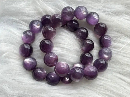 Madagascar Purple Mica Lepidolite Bracelet High A Grade 100% Natural Crystal Gemstone - JING WEN CRYSTAL