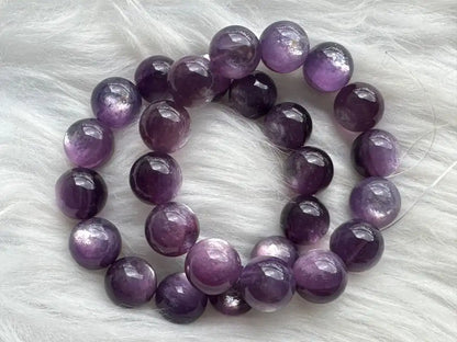 Madagascar Purple Mica Lepidolite Bracelet High A Grade 100% Natural Crystal Gemstone - JING WEN CRYSTAL