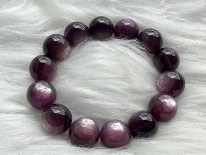 Madagascar Purple Mica Lepidolite Bracelet High A Grade 100% Natural Crystal Gemstone - JING WEN CRYSTAL