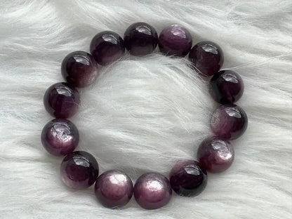 Madagascar Purple Mica Lepidolite Bracelet High A Grade 100% Natural Crystal Gemstone - JING WEN CRYSTAL