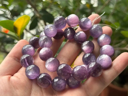 Madagascar Purple Mica Lepidolite Bracelet High A Grade 100% Natural Crystal Gemstone - JING WEN CRYSTAL