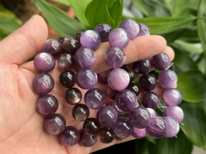 Madagascar Purple Mica Lepidolite Bracelet High A Grade 100% Natural Crystal Gemstone - JING WEN CRYSTAL