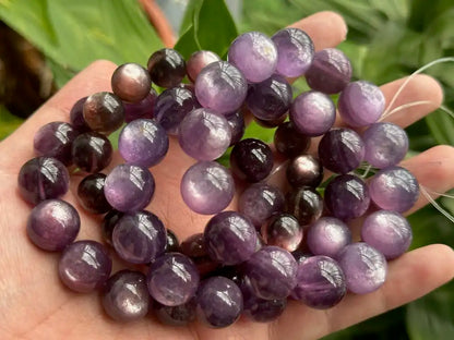 Madagascar Purple Mica Lepidolite Bracelet High A Grade 100% Natural Crystal Gemstone - JING WEN CRYSTAL