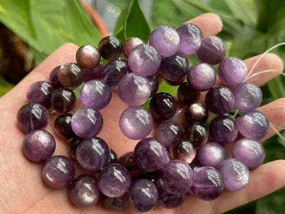 Madagascar Purple Mica Lepidolite Bracelet High A Grade 100% Natural Crystal Gemstone - JING WEN CRYSTAL