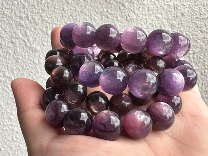 Madagascar Purple Mica Lepidolite Bracelet High A Grade 100% Natural Crystal Gemstone - JING WEN CRYSTAL