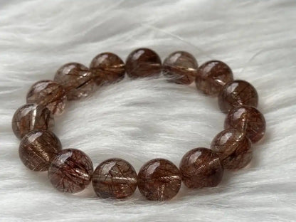 Brazil Old Mine Red Copper Rutile Quartz Bracelet A Grade 100% Natural Crystal Gemstone - JING WEN CRYSTAL