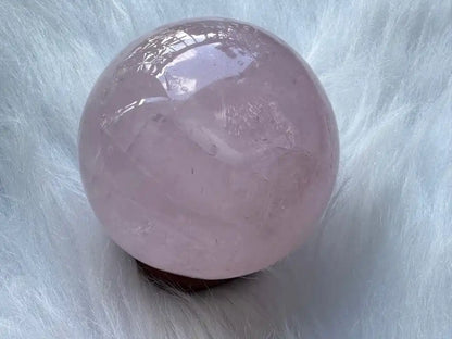 Madagascar Rose Quartz in Star Quartz Sphere Ball 100% Natural Crystal Gemstone - JING WEN CRYSTAL