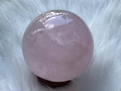 Madagascar Rose Quartz in Star Quartz Sphere Ball 100% Natural Crystal Gemstone - JING WEN CRYSTAL