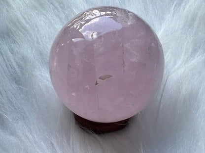 Madagascar Rose Quartz in Star Quartz Sphere Ball 100% Natural Crystal Gemstone - JING WEN CRYSTAL