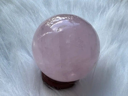 Madagascar Rose Quartz in Star Quartz Sphere Ball 100% Natural Crystal Gemstone - JING WEN CRYSTAL