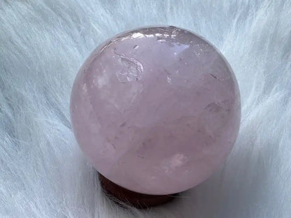 Madagascar Rose Quartz in Star Quartz Sphere Ball 100% Natural Crystal Gemstone - JING WEN CRYSTAL