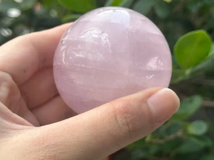 Madagascar Rose Quartz in Star Quartz Sphere Ball 100% Natural Crystal Gemstone - JING WEN CRYSTAL