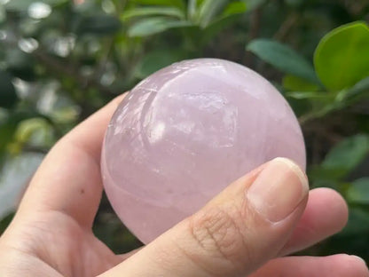 Madagascar Rose Quartz in Star Quartz Sphere Ball 100% Natural Crystal Gemstone - JING WEN CRYSTAL