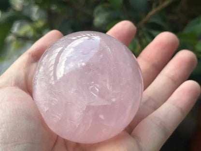 Madagascar Rose Quartz in Star Quartz Sphere Ball 100% Natural Crystal Gemstone - JING WEN CRYSTAL