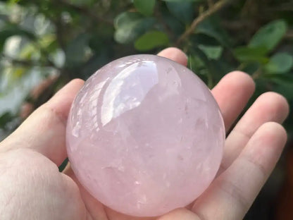 Madagascar Rose Quartz in Star Quartz Sphere Ball 100% Natural Crystal Gemstone - JING WEN CRYSTAL