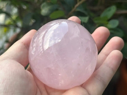 Madagascar Rose Quartz in Star Quartz Sphere Ball 100% Natural Crystal Gemstone - JING WEN CRYSTAL