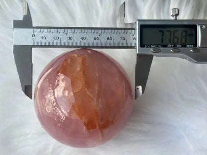 Madagascar Rose Quartz in Star Quartz Sphere Ball 100% Natural Crystal Gemstone - JING WEN CRYSTAL