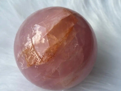 Madagascar Rose Quartz in Star Quartz Sphere Ball 100% Natural Crystal Gemstone - JING WEN CRYSTAL