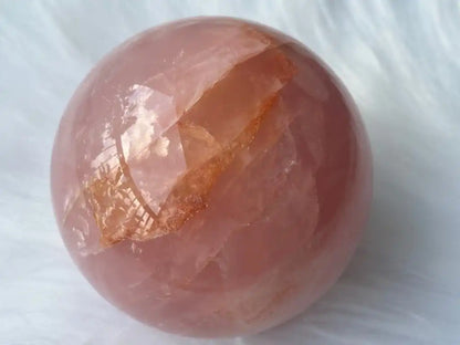 Madagascar Rose Quartz in Star Quartz Sphere Ball 100% Natural Crystal Gemstone - JING WEN CRYSTAL