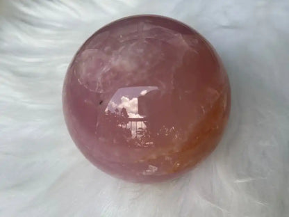 Madagascar Rose Quartz in Star Quartz Sphere Ball 100% Natural Crystal Gemstone - JING WEN CRYSTAL