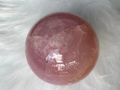 Madagascar Rose Quartz in Star Quartz Sphere Ball 100% Natural Crystal Gemstone - JING WEN CRYSTAL